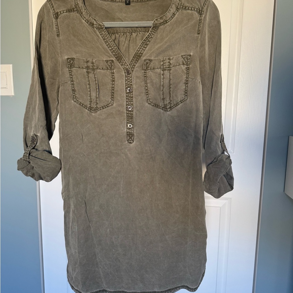 Express Henley Shirt Dress - XS